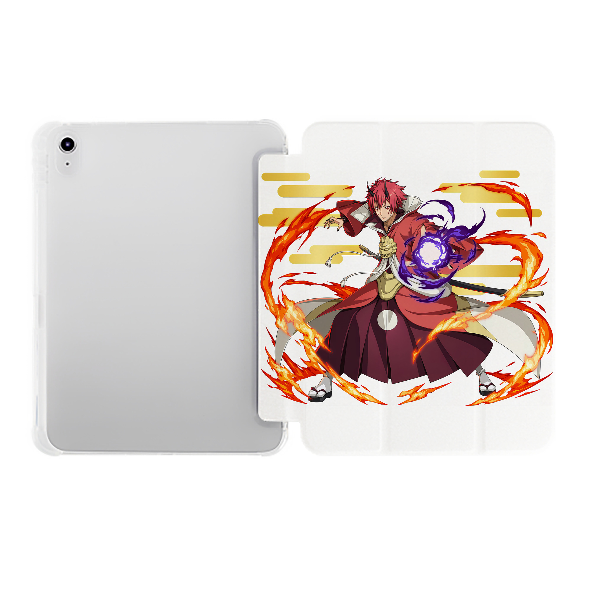 （画像用） 転スラ Regarding Reincarnated to Slime IPad ケース ペン収納付き 三つ折りスタンド PUレザー×シリコン 対応機種9.5/10.5/10.9インチ